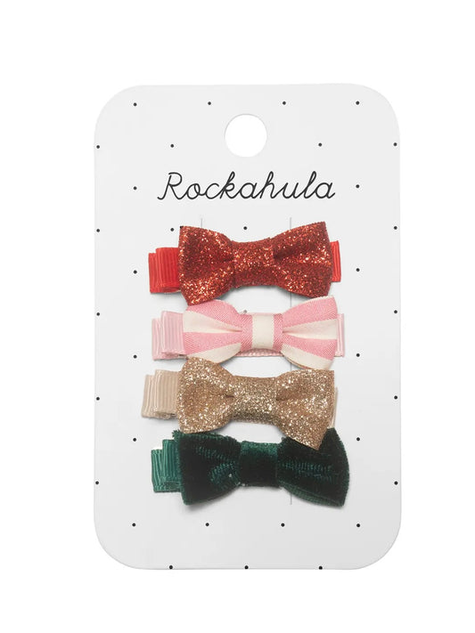 Jolly Christmas Mini Bow Clips