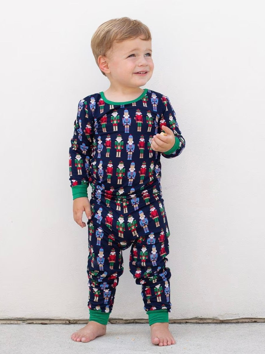 Long Sleeve Toddler Pajamas - Nutcracker March Navy