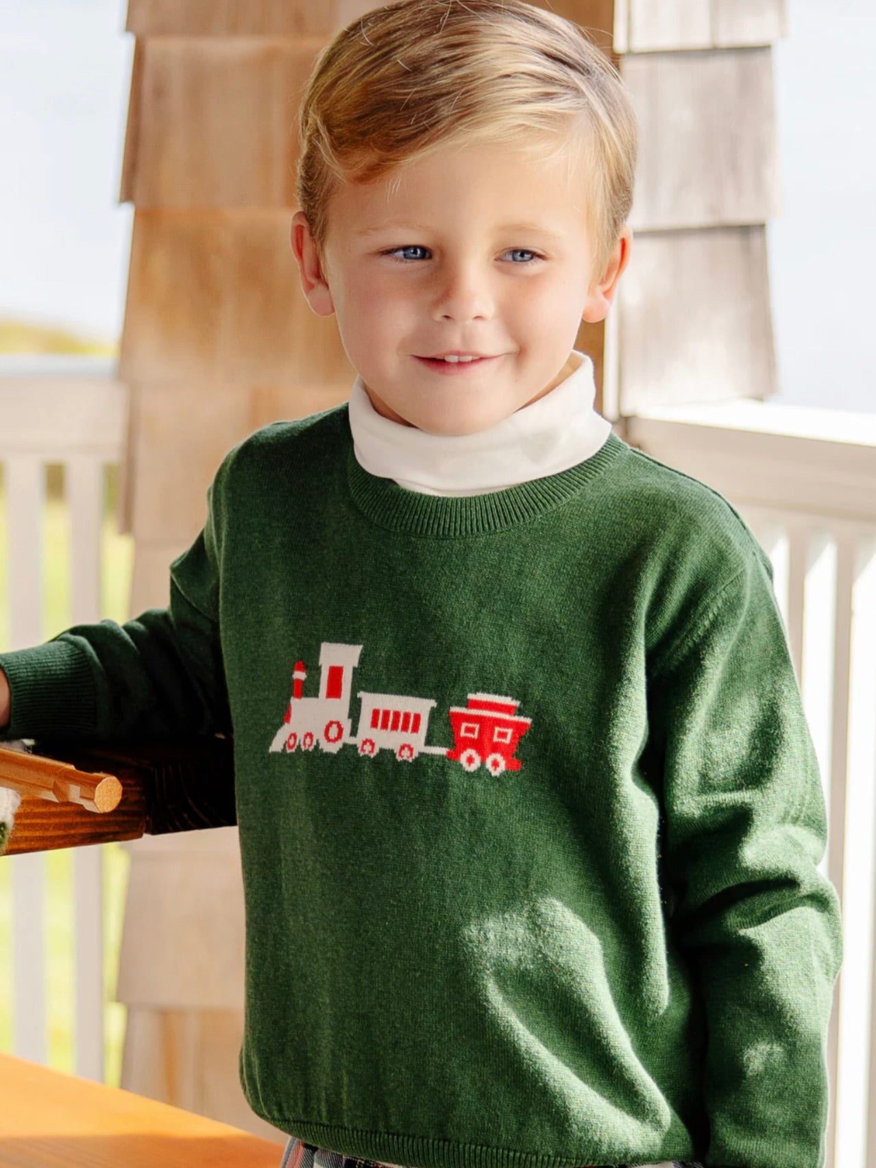 Isaac's Intarsia Sweater - Grier Green Train