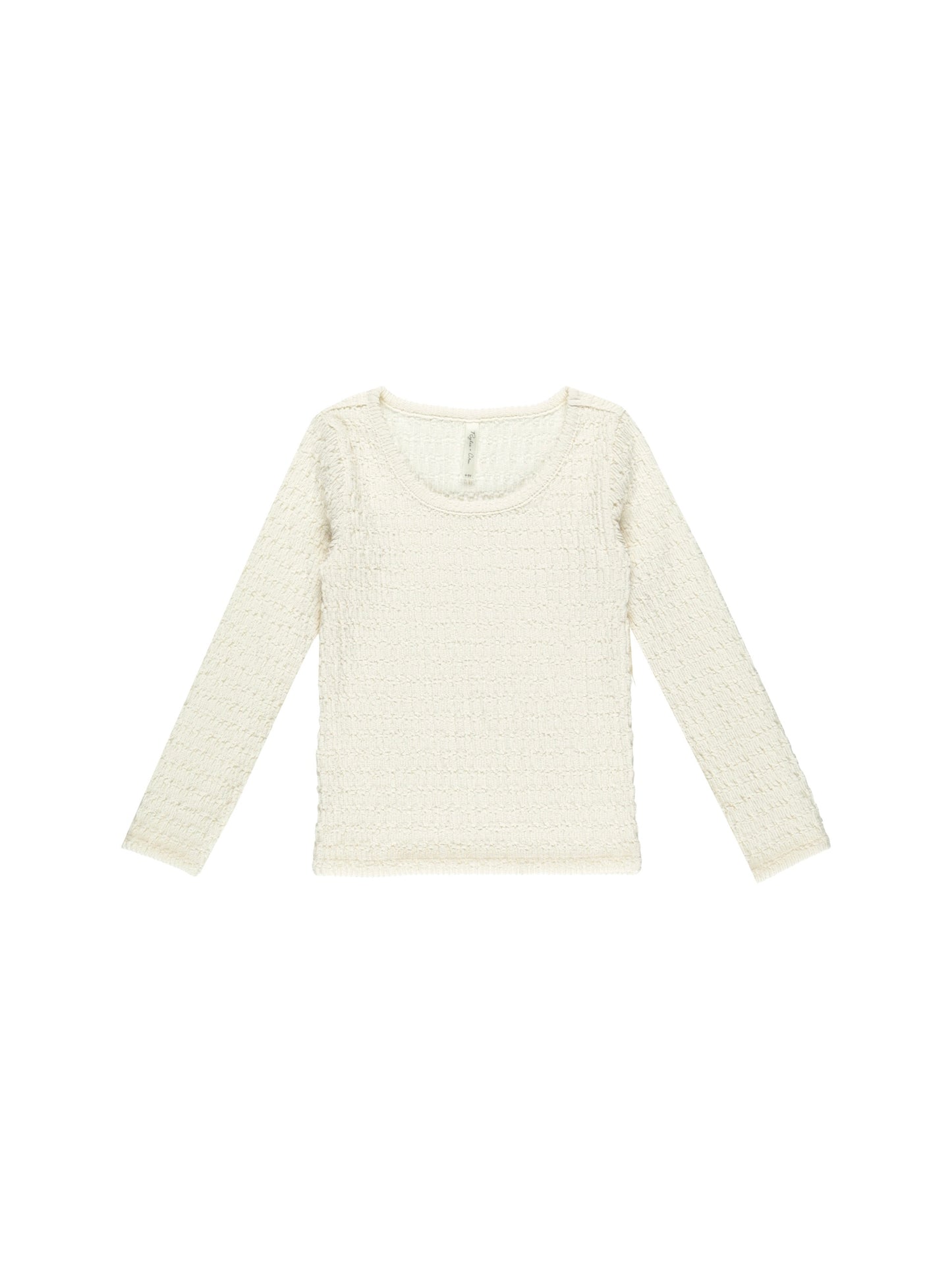 Ivory Textured Long Sleeve Top