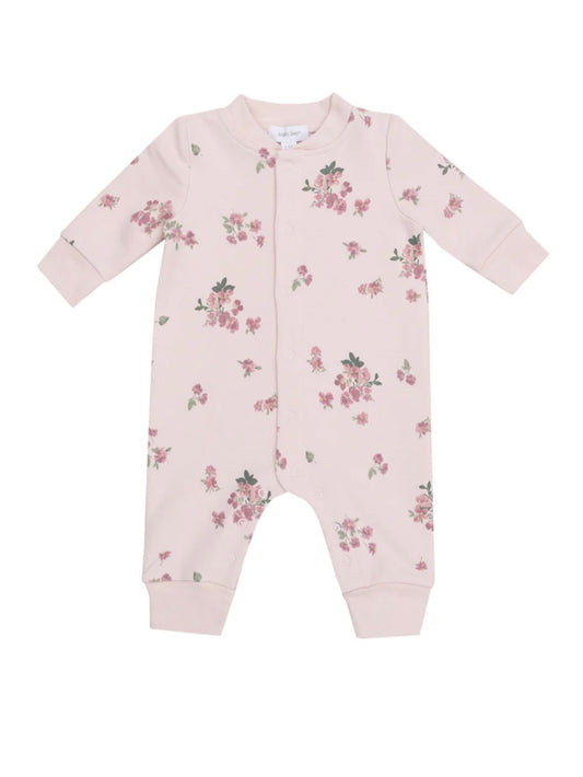 Baseball Collar Romper - Pink Woodsorrel