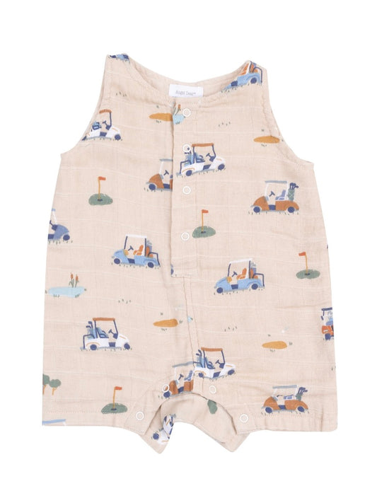 Oatmeal Golf Carts Shortie Romper