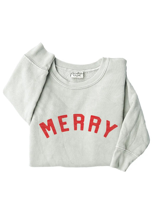 Merry Toddler Sweatshirt - White Dove