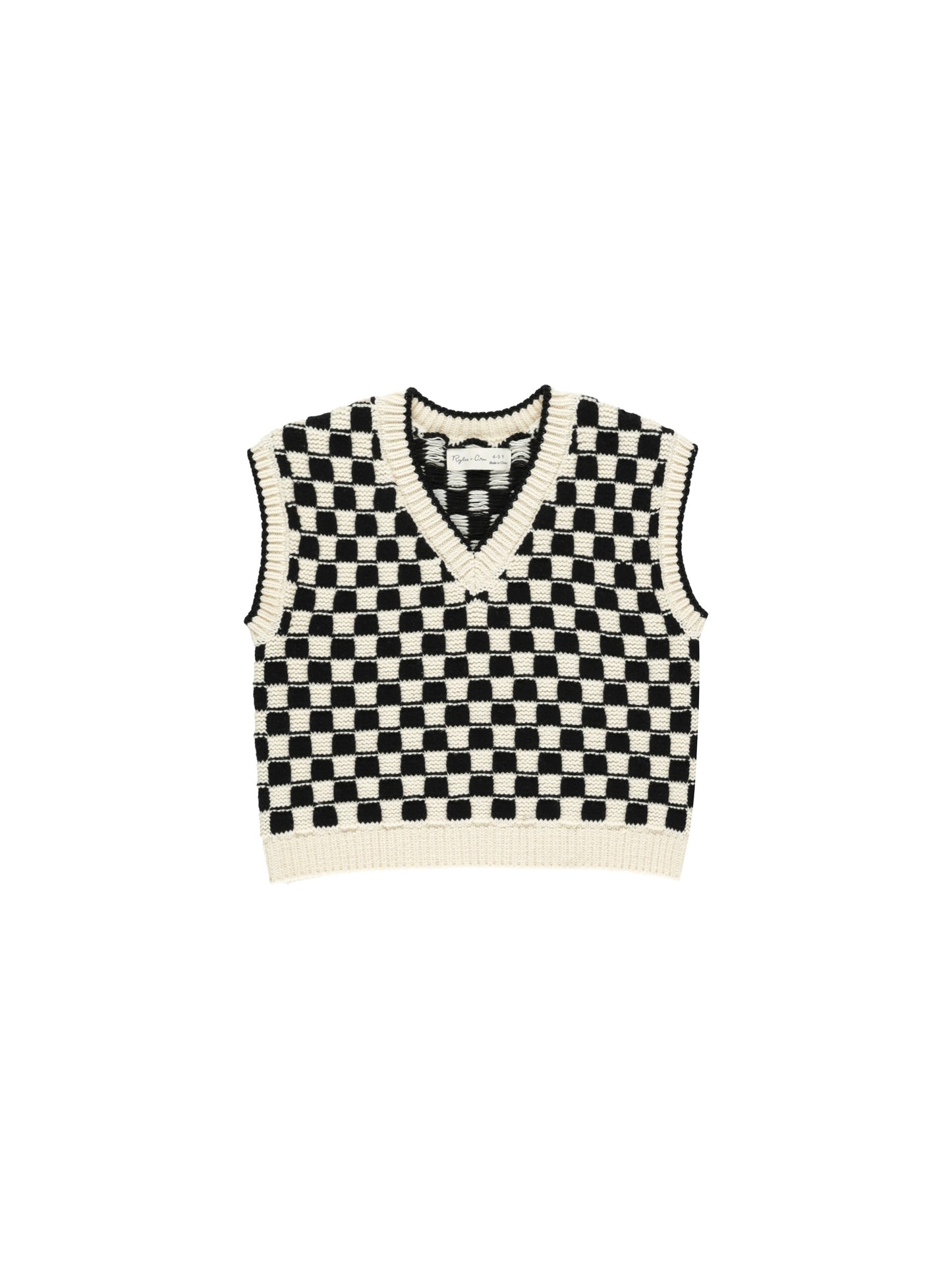 Ivory Check Sweater Vest