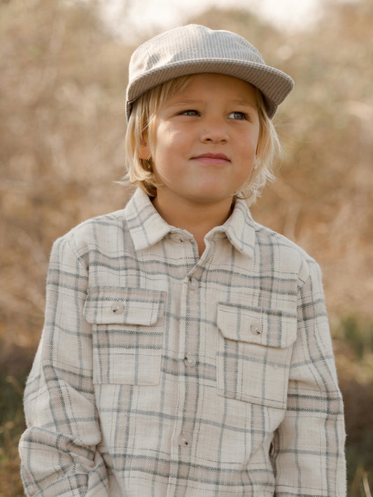 Rustic Plaid Collared Long Sleeve Shirt