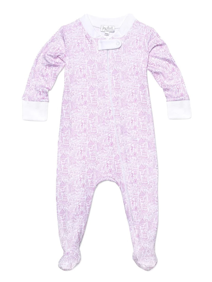 Chicago Joy Zip Onesie - Pink