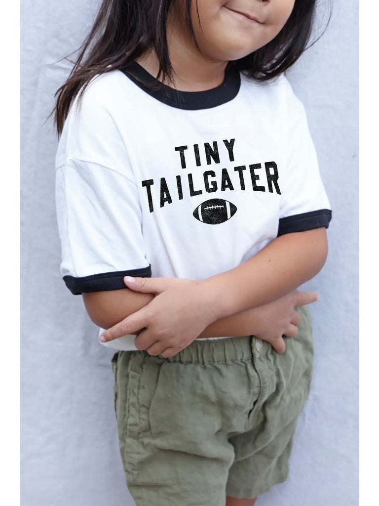 Tiny Tailgater Natural Ringer Tee