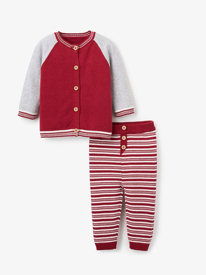 Santa Baby Jacket + Stripe Pants