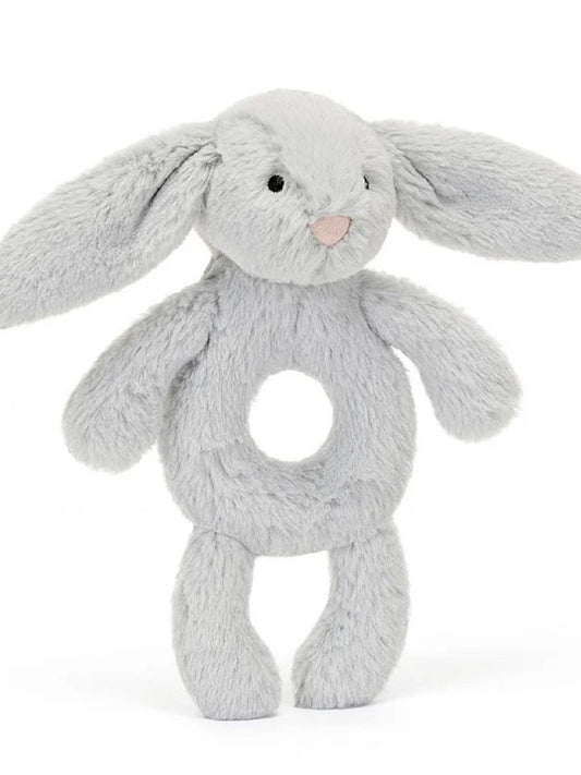 Bashful Bunny Ring Rattle - Grey