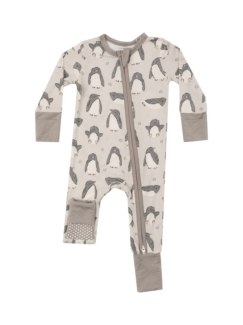 2-Way Zipper Romper - Penguin Pals