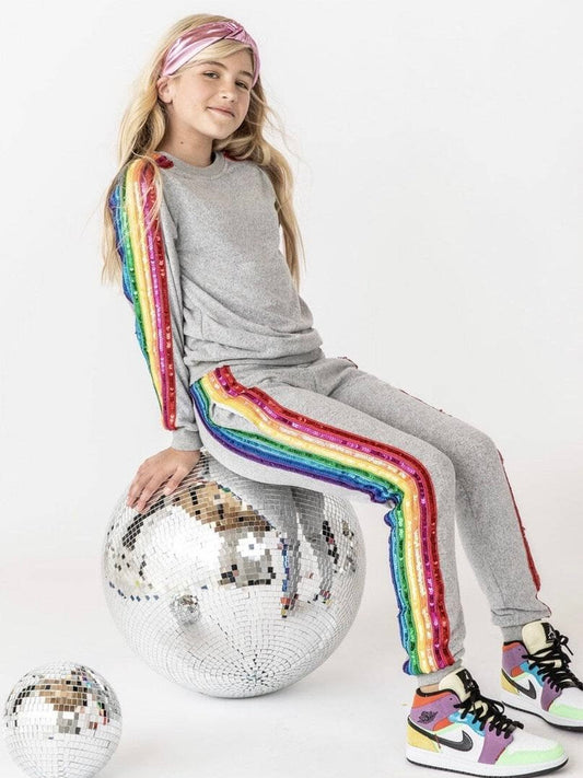 Grey Sequin Rainbow Tracksuit