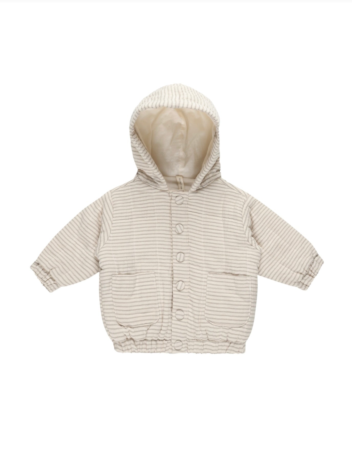 Hooded Woven Jacket - Basil Stripe