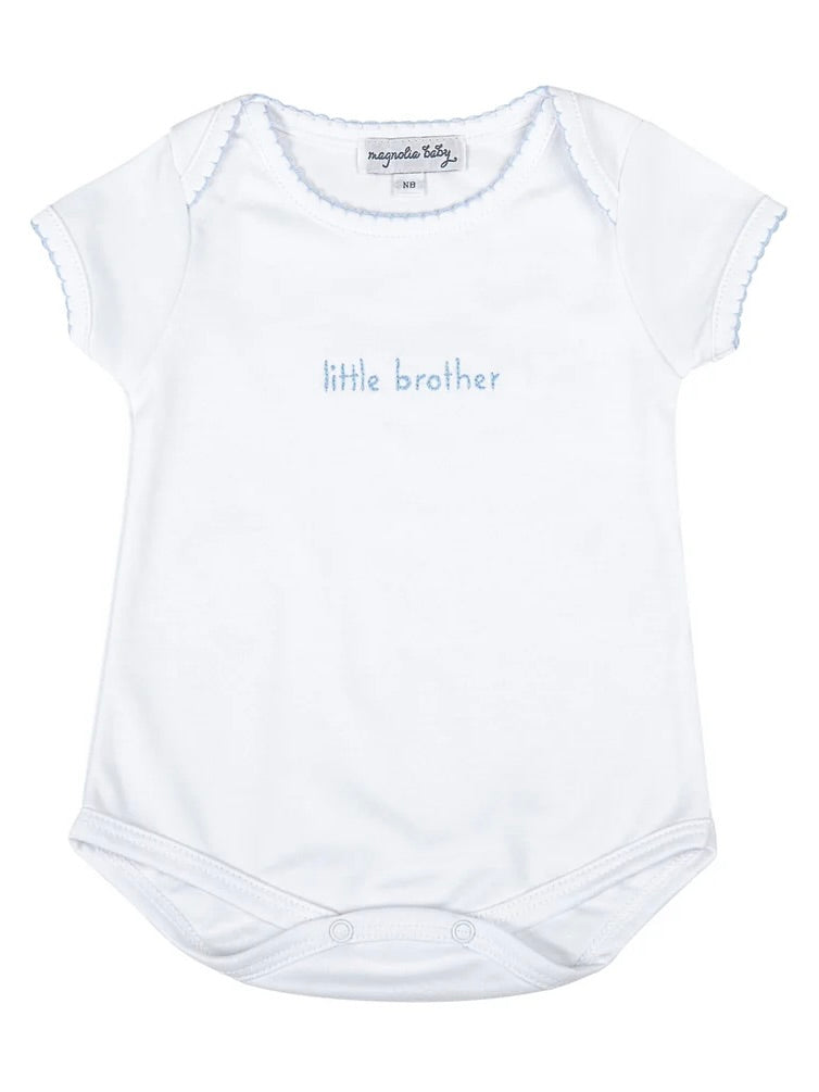 Little Brother Embroidered Short Sleeve Bodysuit