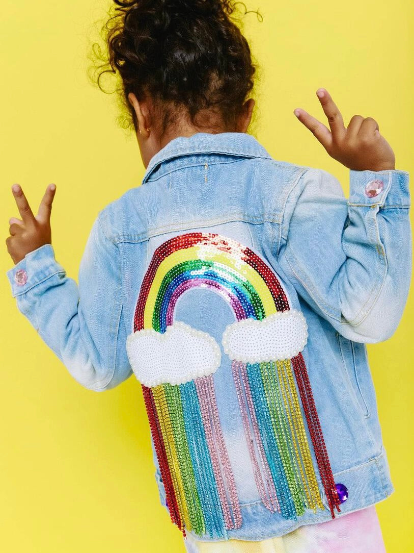 Crystal Rainbow Denim Jacket