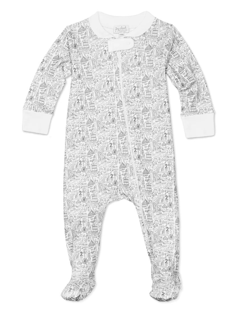 Chicago Joy Zip Onesie - Gray