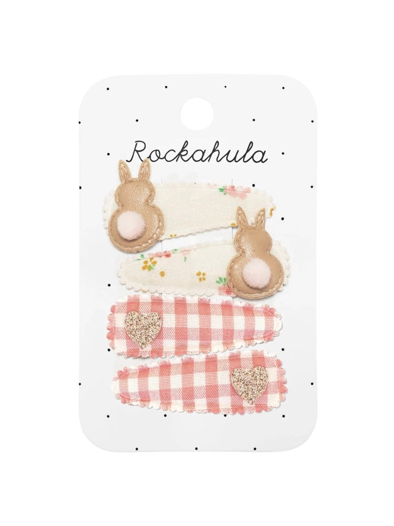 Tiny Blossom Bunny Fabric Clip Set