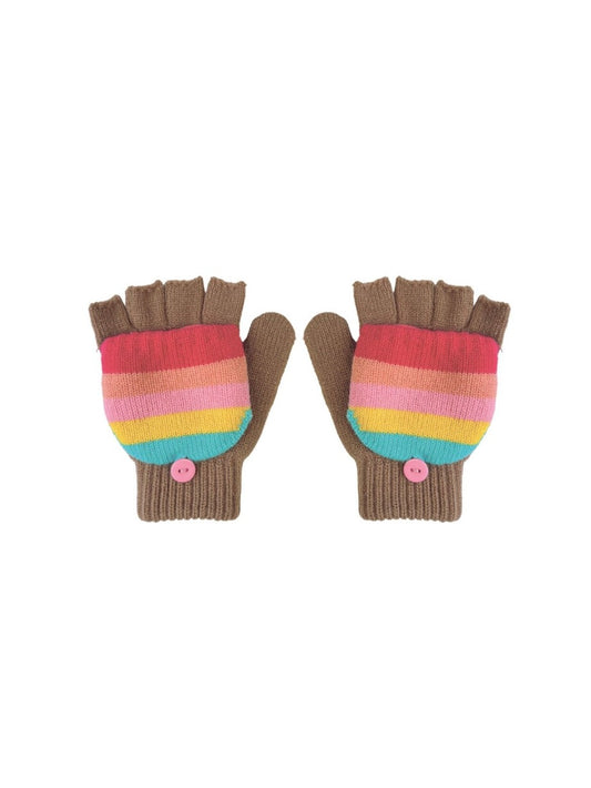 Rainbow Stripe Knitted Gloves