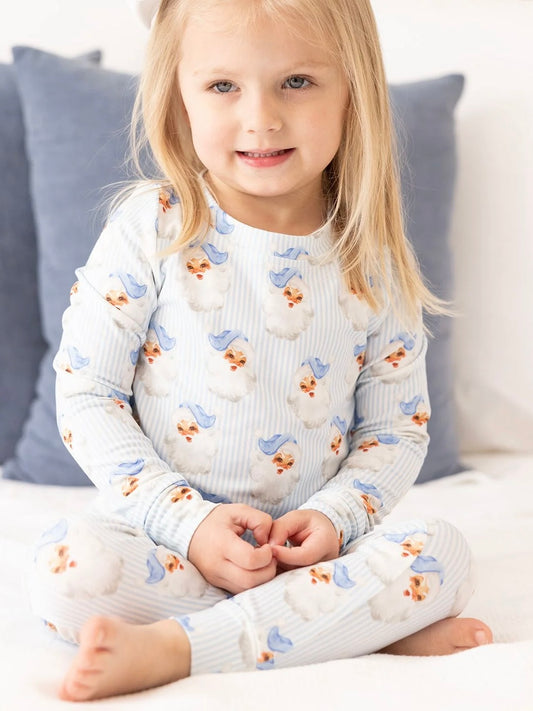 Blue Santa Baby Toddler Pajama Set