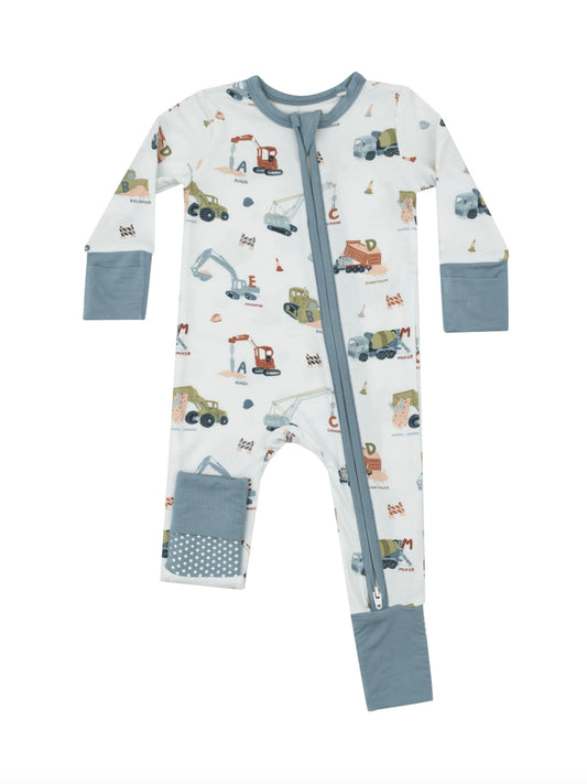 2-Way Zipper Romper - Construction Alphabet