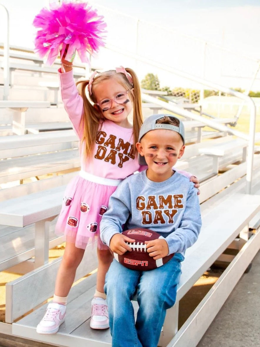 Game Day Patch Sweatshirt - Pink or Grey