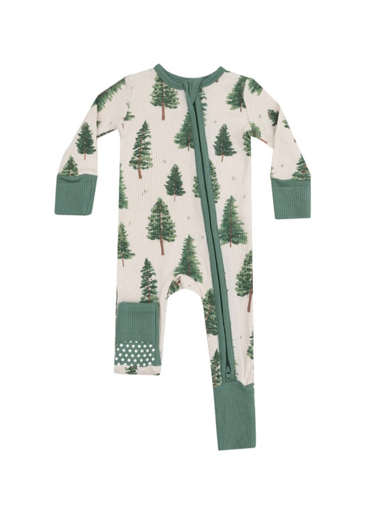 2-Way Zipper Romper - Forest Trees