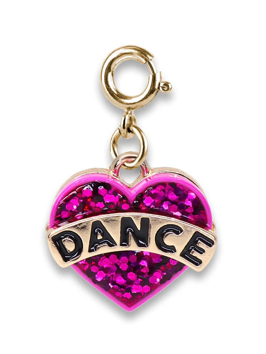 Charm It! Gold Glitter Dance Heart Charm