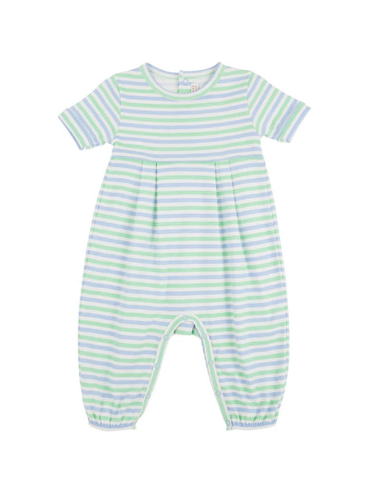 Short Sleeve Bradford Romper - Kennedy Cruise Stripe Beale Street Blue