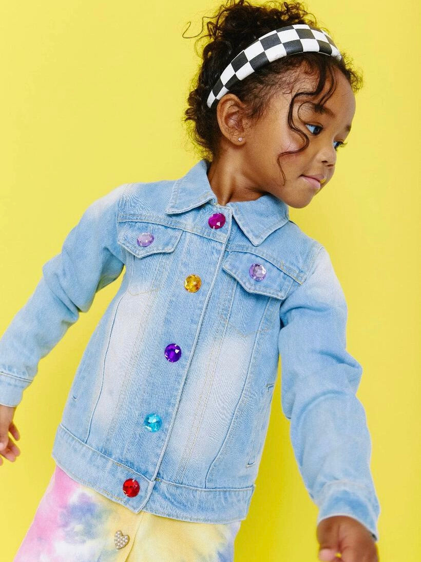 Crystal Rainbow Denim Jacket