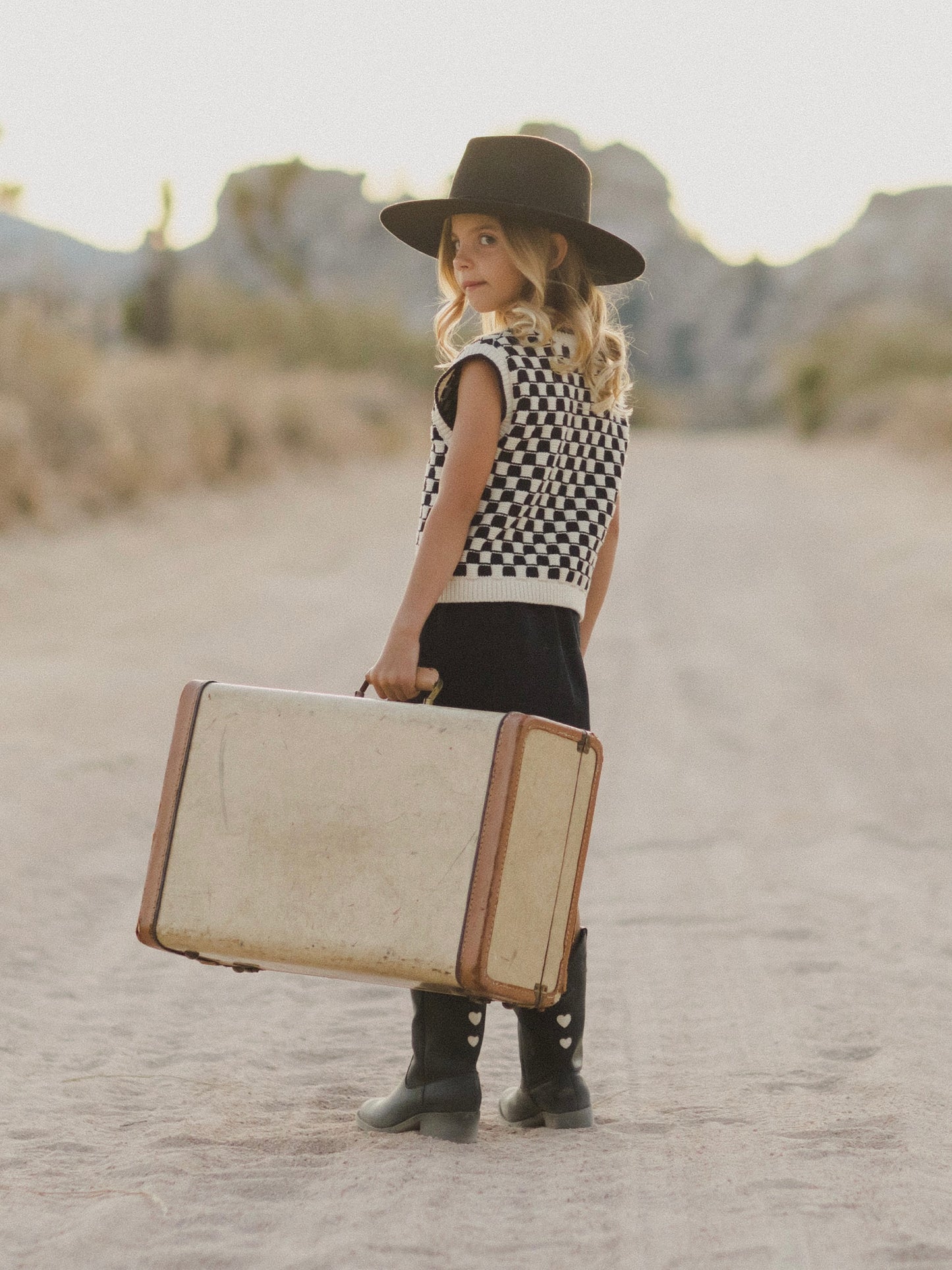 Ivory Check Sweater Vest