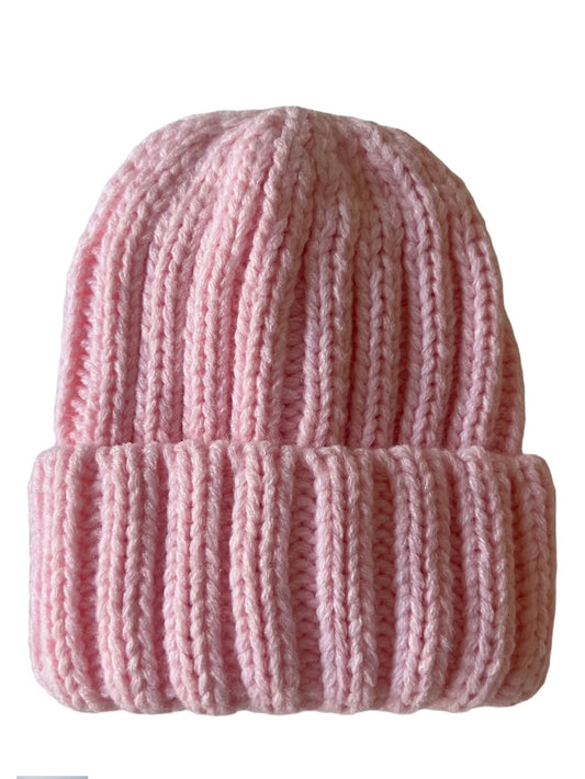 Baby's First Chunky Knit Hat - Pink Sugar