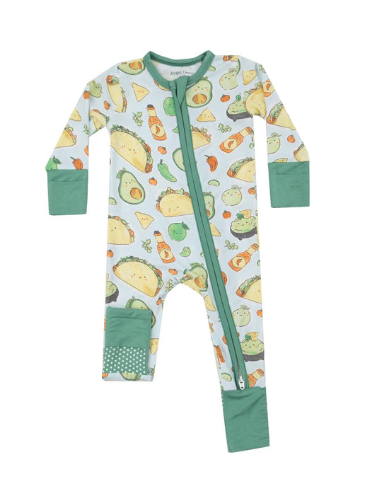 2-Way Zipper Romper - Happy Tacos