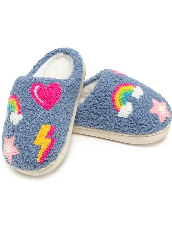 Kids Royal Slipper - Blue Iconic Symbols