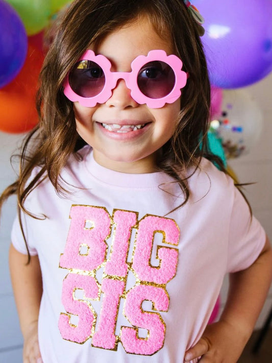 Big Sis Patch Short Sleeve Tee - Pink