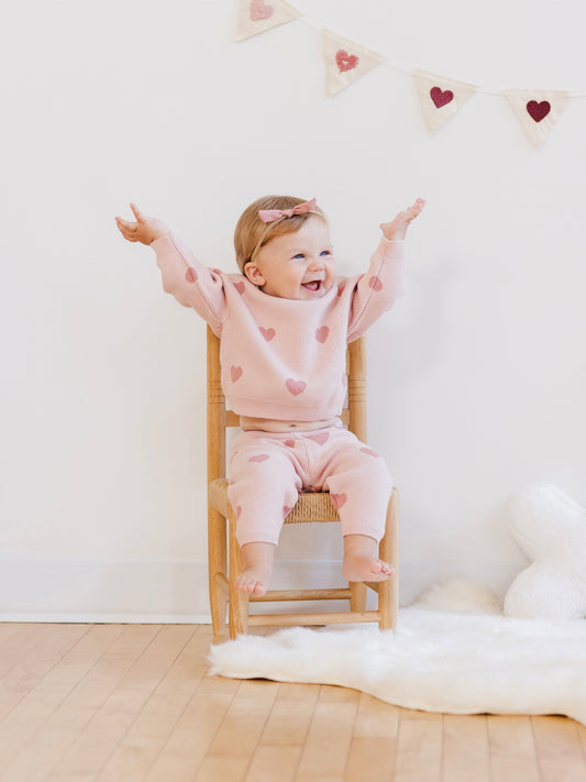 Bubblegum Heart Knit Sweater