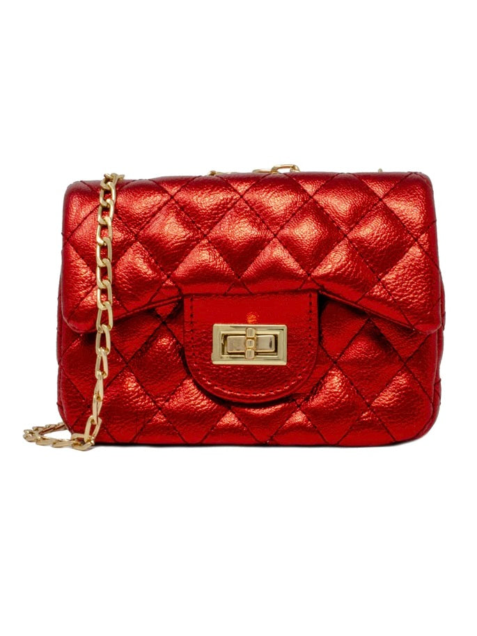 Classic Metallic Mini Bag - Red